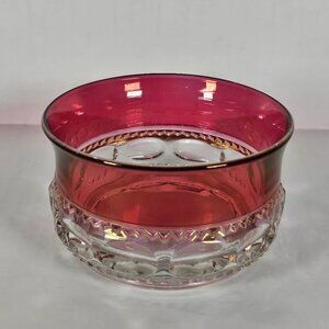 Tiffin Franciscan Kings Crown Ruby Cranberry Flashed Finger Bowl